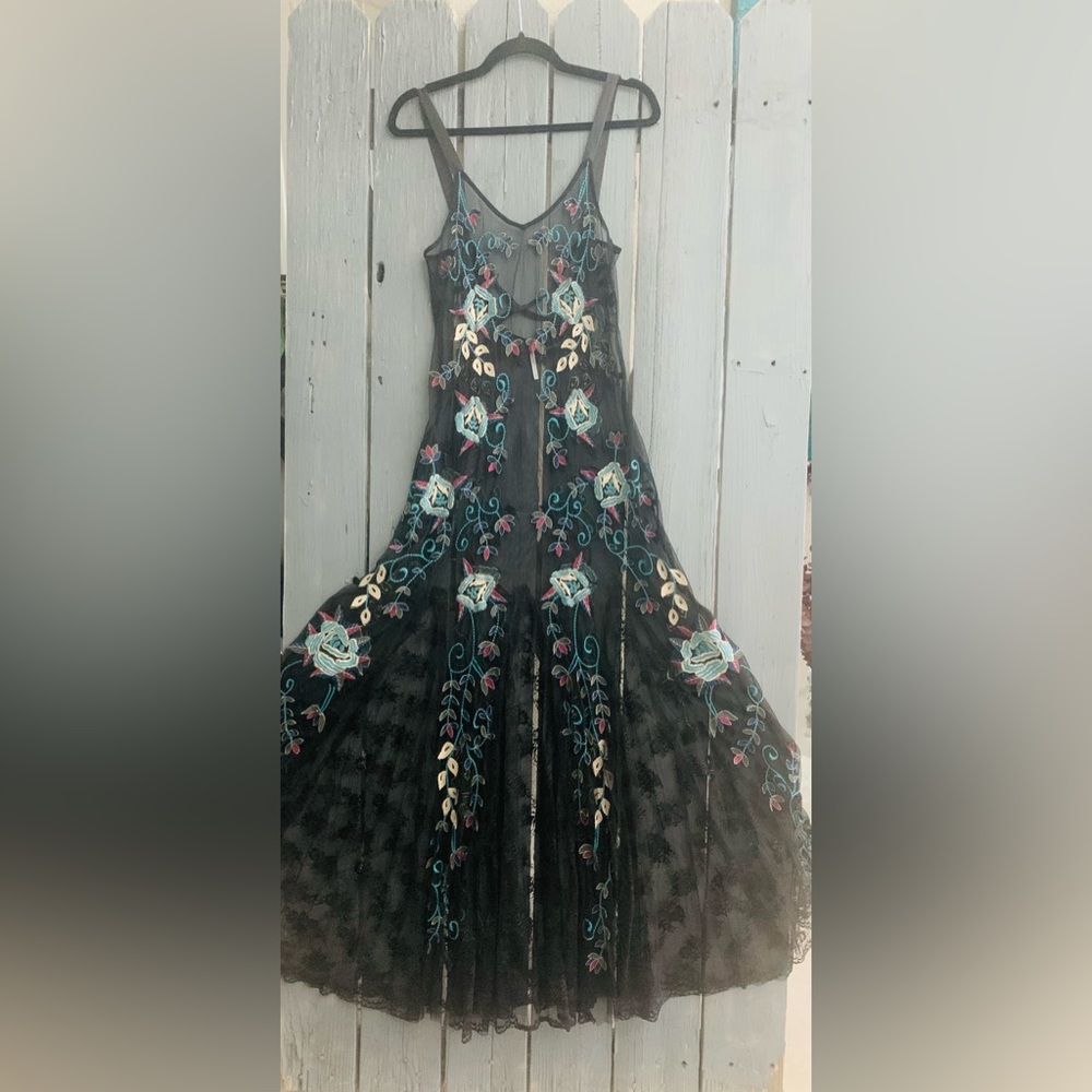 👗RARE Free People Black Sheer Maxi Dress-NWOT! - Picture 1 of 12